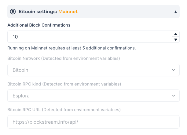 Bitcoin Settings