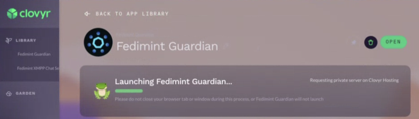 Waiting Fedimint Guardian Screen